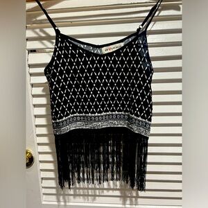 H&M Coachella  boho hippie Aztec fringe top